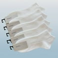 thumbnail image 6 of 5 Pairs/Pack Cotton Socks Ankle Socks Women High Quality 100% Cotton Invisible Sweat-absorbing Girls Low Tube Boat Socks 36-42 5 Pairs White One Size, 6 of 6