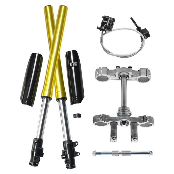 Complete Upside Down 45mm/48mm 735mm 29" Front Fork Shocker and Triple Clamp Brake Caliper Set for Dirt Pit Pro Trail Bike Motocross SSR Apollo Taotao 70cc 90cc 110cc 125cc 150cc 140cc 160cc