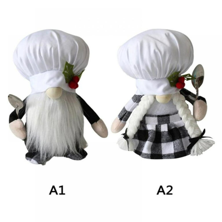 2 PCS Chef Gnome Mr and Mrs Love Sweet Kitchen Gnomes Handmade Cook Gift  for Farmhouse Housewarming Cooking Table Shelf Home Decorations Couple  Plush