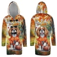 thumbnail image 3 of Hello Fall Cavalier King Charles Spaniel Football Welcome Autumn with Leaves Pumpkins All Over Print 3D Hooded Duffle Toggle Coat Dog Lover Gifts - 00012, 3 of 6