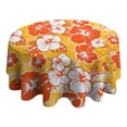 thumbnail image 4 of Pioneer Flower Floral Print Pattern Round Tablecloth 60"x60",Wrinkle Wipeable Table Cloth for Kitchen Dining Room Picnic Patio Party, 4 of 6