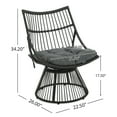 thumbnail image 3 of GDF Studio Apulia Outdoor Wicker High-Back Chair, Set of 2,Grey, 3 of 12