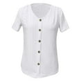 thumbnail image 4 of Women's Loose Round Neck Short Sleeve Jacquard T Shirt With Comfy Summer Shirts Womens Short Sleeve Tops Loose Fit Long Sleeved Shirt Long Sleeve Shirt for Women Long Sleeve T Shirts for Woman, 4 of 4