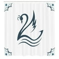 thumbnail image 3 of Ambesonne Teal Shower Curtain, Swan with Curves, 69"Wx75"L, White Teal, 3 of 5