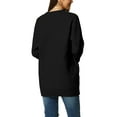 thumbnail image 3 of INSPIRE CHIC Women's Round Neck Pullover Long Sleeve Casual Sweater with Pockets XL Black, 3 of 7