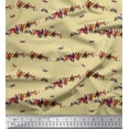 thumbnail image 1 of Soimoi Tissu Crêpe polyester Imprimé Oiseau Coloré 1 Yard 42 Pouces de Large, 1 of 3