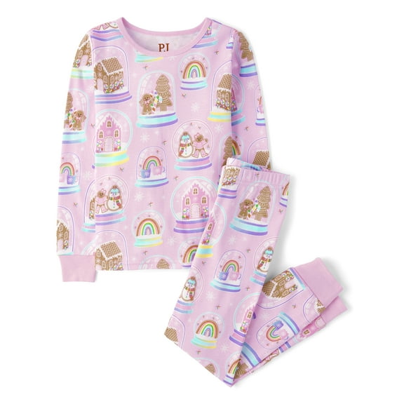 The Children's Place Girls Mommy & Me Matching Family Gingerbread Snow Globe Snug Fit Cotton Pajamas, Sizes 4-16