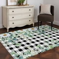 thumbnail image 3 of Green Eucalyptus Leaves Area Rugs 2.7'x5', Washable Small Throw Rugs for Kitchen Bedroom, Daisy Floral Indoor Outdoor Rug Non-Slip Low Pile Carpet Runner Reversible Floor Mats, 3 of 8