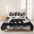 thumbnail image 3 of Twin XL Quilt Set 68''x98'', Black Bear Lightweight Summer Bedspread Coverlet Set with 2 Pillow Shams, Farmhouse Forest Animals Vintage Breathable All Season Quilt Bedding for Dorm/Guest Room, 3 of 9