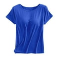 thumbnail image 3 of SHITINN Short Sleeved T Shirt with Chest Pad Bra Cup Semi Sleeve Vest Pajamas Athletic Crop Tops 3x Sleeveless Shirts Active Loose Tops for Women Womens Top Loose Fit Half Top Muscle Shirt Women, 3 of 3