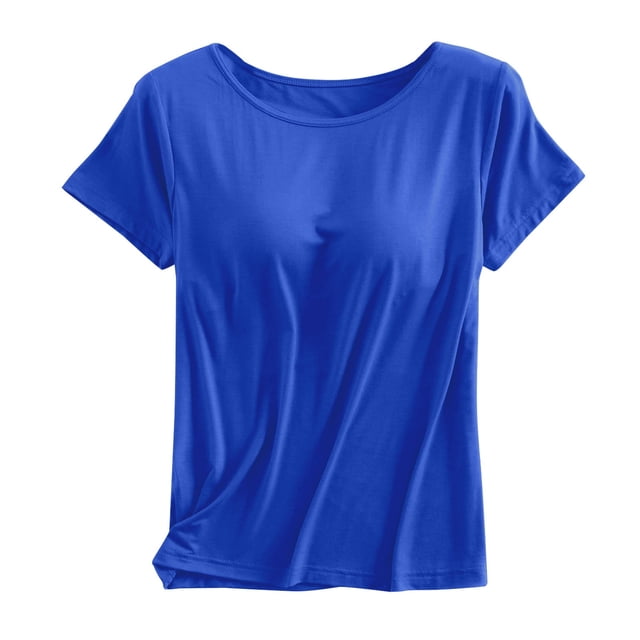 Débardeurs pour Femmes & T-Shirt à Manches Courtes avec Coussinet de Poitrine Soutien-Gorge Semi-Manches Pyjama