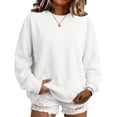 thumbnail image 7 of Oversized Sweatshirts Women Crewneck 2026 Fall Cute Fleece Pullover Top | Loose Fit Long Sleeve Sweatshirt no Hood, Drop Shoulder Tops, Workout Athletic Cozy, Airport Travel Clothes White,L, 7 of 7