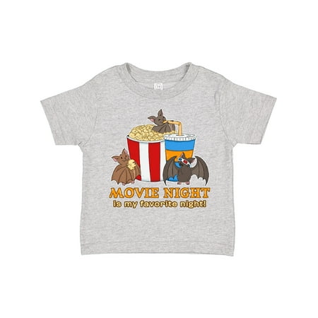 

Inktastic Movie Night Is My Favorite Night Bats with Popcorn and Pop Boys or Girls Toddler T-Shirt