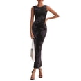 thumbnail image 2 of Vestido PRETTYGARDEN 2026 sin mangas con fruncidos y estampado floral maxi M, 2 of 7