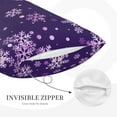 thumbnail image 3 of Picia Crystal Purple Snowflake Pattern Plush Pillow Case – Soft and Cozy Cushion Cover, Hypoallergenic Throw Pillow Case for Home Decor-16"x24", 3 of 6