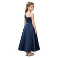 thumbnail image 2 of TiaoBug Girls' Sleeveless One Shoulder Rhinestone Satin Long Dress for Wedding Party Pageant Gown Navy Blue 14, 2 of 6