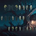 thumbnail image 2 of Presiona las uñas AROVFAM Skull Skeleton Medium Almond x24, 2 of 8