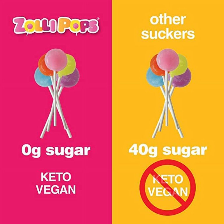 Zollipops Clean Teeth Pops Sugar Free Lollipops Assorted Flavors 1 LB Tub