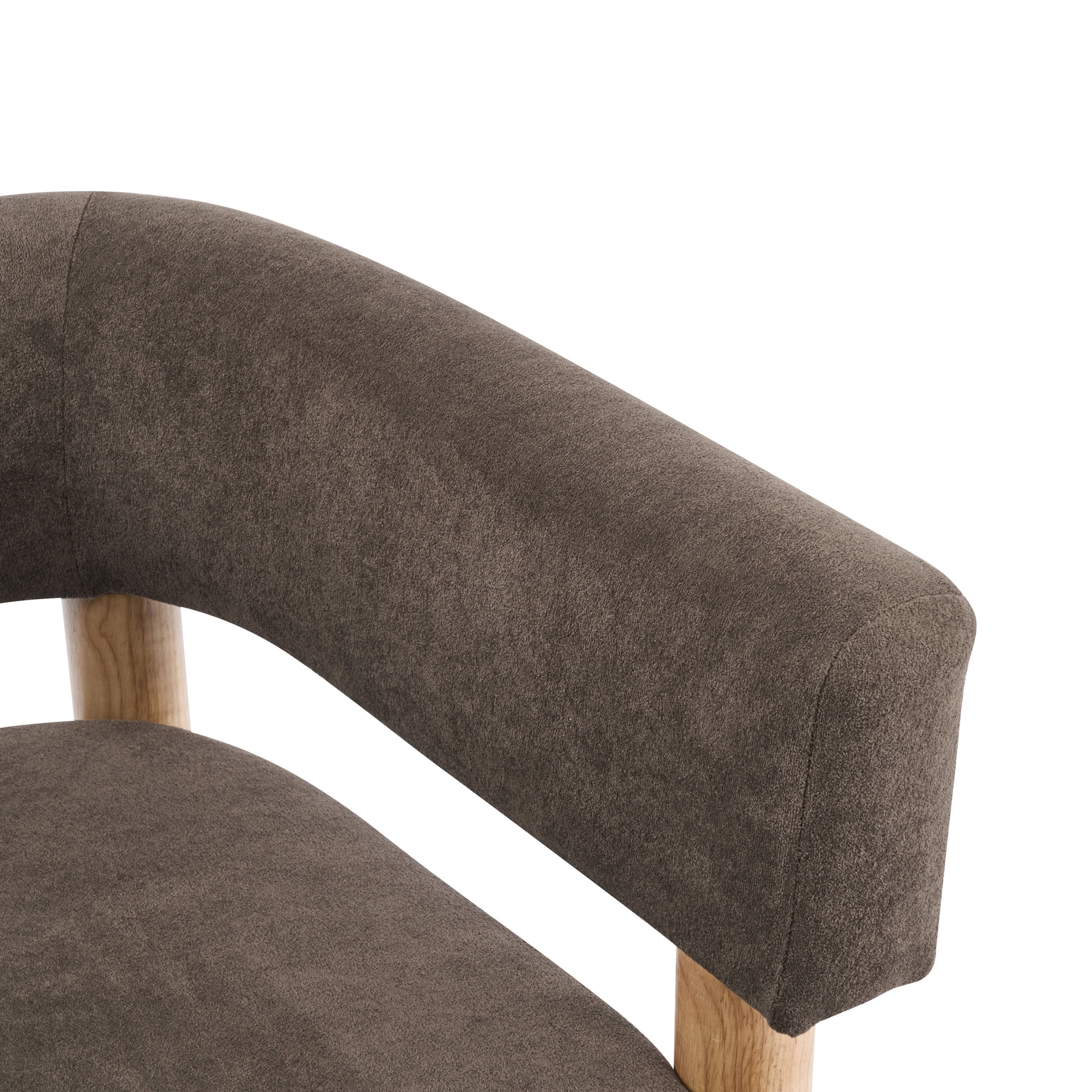 Christopher Knight Home Modern Boucle Upholstered Accent Chair, Lounge Chair with Solid Wood Legs, Dark Brown