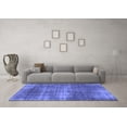 thumbnail image 3 of Ahgly Company Machine Washable Indoor Square Abstract Blue Modern Area Rugs, 4' Square, 3 of 4