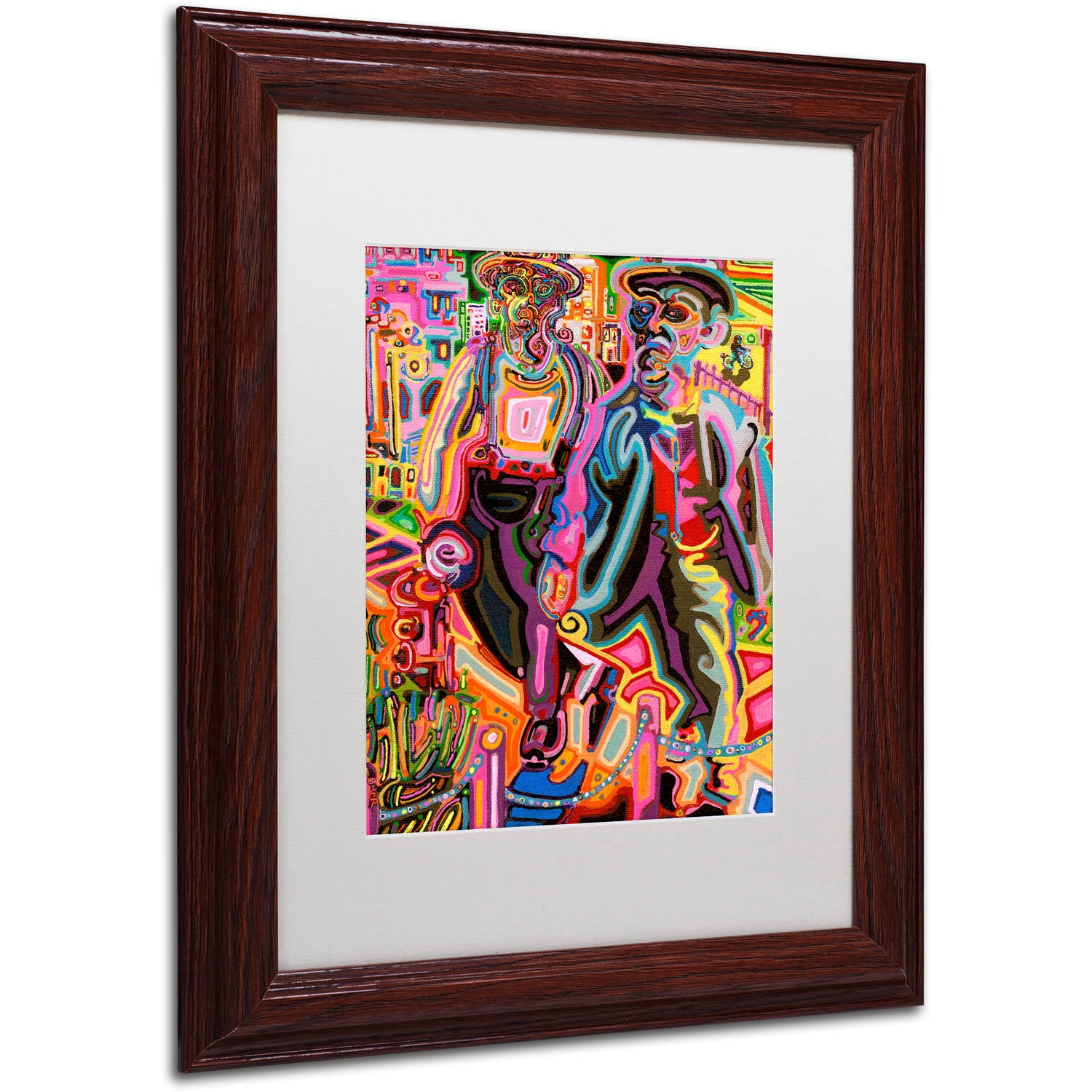 Trademark Fine Art "Thugs" Canvas Art by Josh Byer, White Matte, Wood Frame