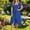 Blue, variant on KICILVS Women Halloween Costume Square Neck Puff Sleeve Cut Lace up High Low Hem Dress Renaissance Victorian Cosplay Dress