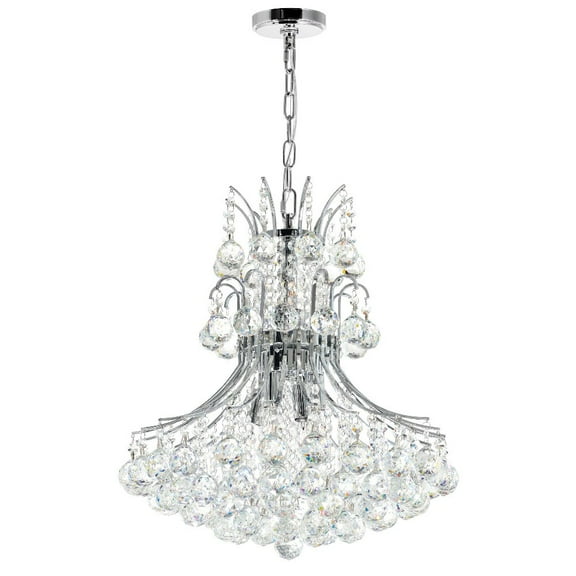 CWI Lighting Princess 8 Light Down Transitional Metal Chandelier in Chrome