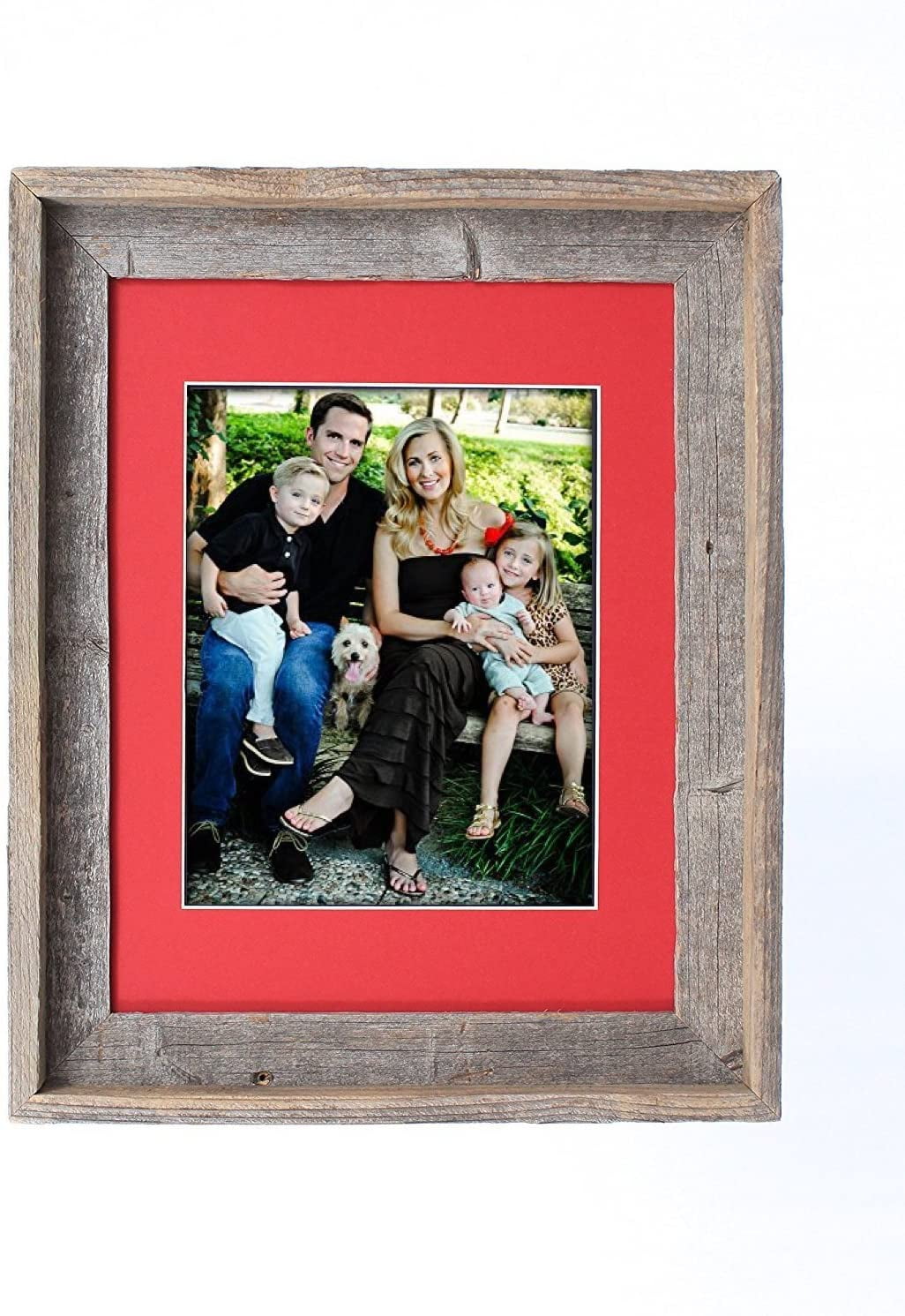 BarnwoodUSA Rustic Farmhouse Matted Frames 11" x 14" Weathered Wall Picture Frame