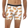 thumbnail image 2 of Men'S Boxer Briefs, Cartoon Hot Dog Print White Soft And Breathable Mens Underwear Boxer Briefs With Widen Waist, 2 of 2