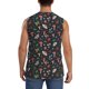 thumbnail image 4 of Fotbe Forest Flora and Insects Men's Camiseta sin Mangas Estampada para Hombres, Playera Casual para Gimnasio, Entrenamiento, Playa-Small, 4 of 7