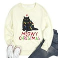 thumbnail image 2 of Meowy Christmas Sweatshirts for Women 2025 Long Sleeve Crewneck Funny Cute Black Cat Graphic Sweatshirt Pullover Tops, 2 of 5