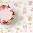 thumbnail image 4 of Sweet 16 Confetti, Rose Gold Glitter Sweet 16, Gold Glitter Crown and Pink Circles Confetti, Sweet 16th Birthday Party Decorations, Sweet Sixteen Party Decorations, 300 Pcs, 4 of 5