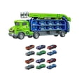 thumbnail image 2 of Juguete de camión Big Hauler, juguete de camión transportador de coche, deformación divertida con pista de carreras, juguete de camión plegable para verde, 2 of 8