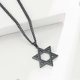 thumbnail image 3 of Collar judío con colgante de hexagrama de David para hombres y mujeres, de acero inoxidable de ley, joyería Magen David con cadena resistente, color negro, código de modelo 20517 Negro, 3 of 3
