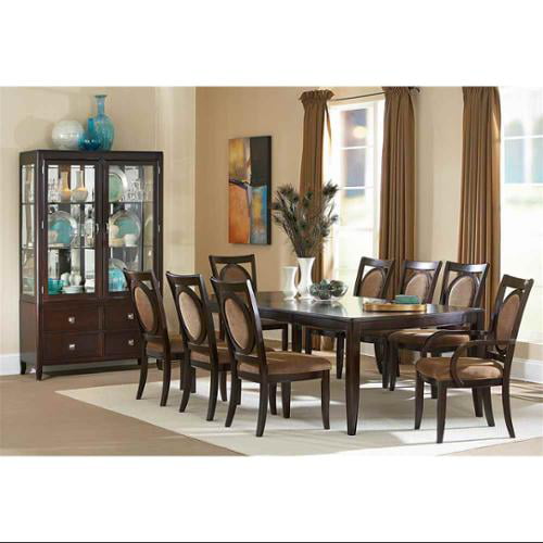 Montblanc Dining Table Set W 8 Chairs, Dining Room Set With Curio Cabinet