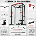 thumbnail image 3 of Allviate Squat Rack for Home Gym,2000lbs Power Rack with LAT Pulldown and More Training Attachments,Power Cage with Adjustable Pulley System for Full Body Workout,Black with Barbell and Weight Bench, 3 of 12