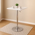 thumbnail image 1 of CorLiving Maya Square Engineered Wood Top Adjustable Height Swivel Bar Table with Metal Pedestal Base, Chrome/White, 1 of 10