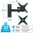 thumbnail image 6 of Mount-It! Monitor Wall Mount | Fits 17"-30" Computer Screens | Full Motion VESA 75 100 Compatible, 6 of 8