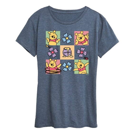 Winnie the Pooh - Pooh Flower Grid - Women's Short Sleeve Graphic T-Shirt