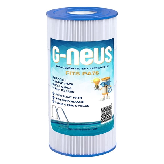 G-NEUS Pool & Spa Filter | Replaces CX760RE, C751, Clearwater II 75, Pro Clean 75, PA76, Unicel C-8411, FC-1255 | 75 Sq Ft Coverage | High Performance Replacement Cartridge, 1 Pack