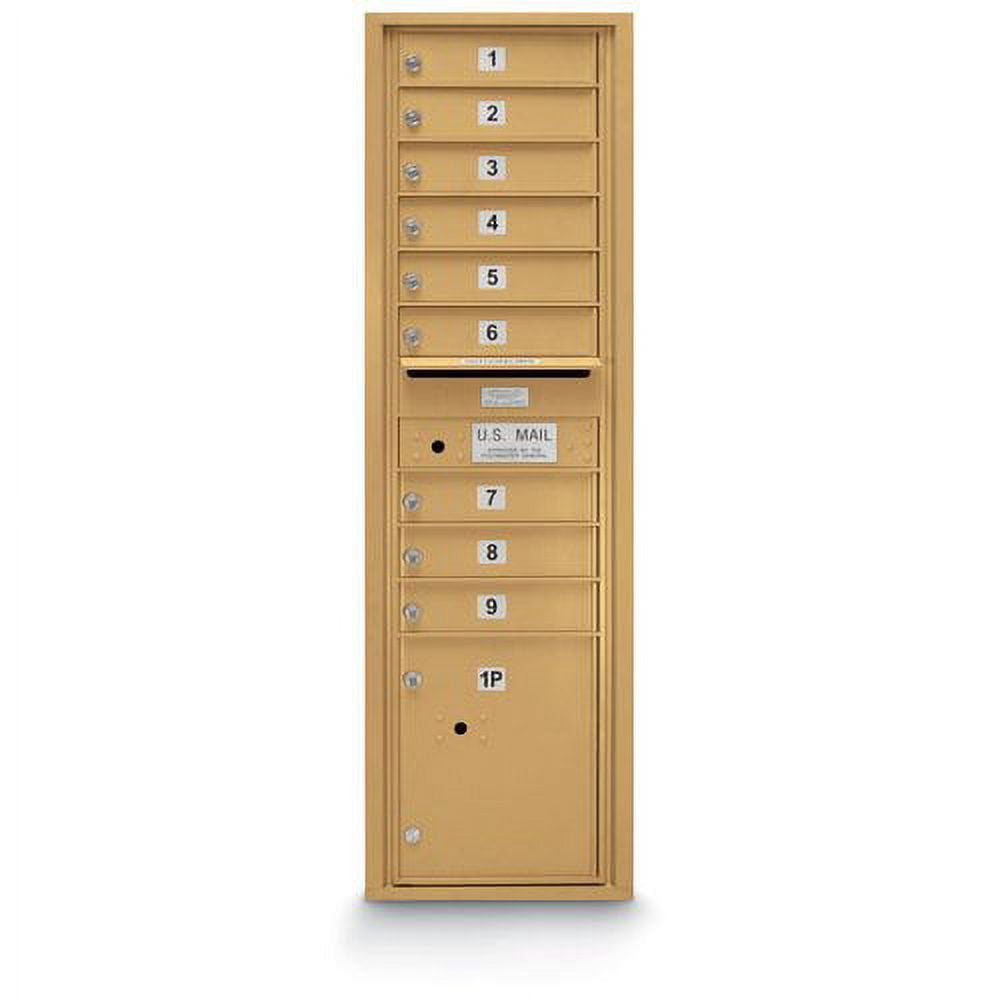 Postal Products Unlimited N1029455SLVR 9 Door Standard 4C Front Loading Mailbox - Silver
