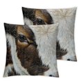 thumbnail image 2 of Acheng  Zippered Pillowcase Christmas Cowhide Accent Printing,Decorative Throw Custom Pillow Case Cushion Cover for Home(Not Real Cowhide Not Faux Fur),Set of 2 White, 2 of 6
