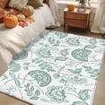 thumbnail image 4 of Farmhouse Floral Washable Area Rug 2.7 x 5 ft Turquoise Pastoral Botanical Country Rustic , Soft Non Slip Rugs Stain Repellent Indoor Felt Carpet for Living Dining Room Bedroom Home Office, 4 of 9