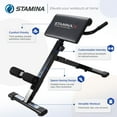 thumbnail image 2 of Stamina X Adjustable Ab, Back, & Core, Exercise Hyperextension Bench, Black, 2 of 11