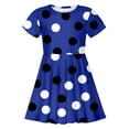 thumbnail image 3 of Robes pour Filles Tween Manches Courtes Robes d'Été pour Filles Robe Évasée à Pois Robe Princesse pour Filles, 3 of 3