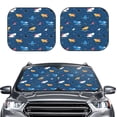 thumbnail image 2 of Salouo Colorful Ocean Shark Pattern Car Windshield Sun Shade Foldable | Front Windshield Shade for Sun, Heat and UV Rays | Interior Sun Protection-Medium, 2 of 6