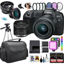 Canon EOS R8 Mirrorless Camera w/24-50mm Lens   2pc Sandisk 64GB Extreme Memory Card   Camera Case   More (21pc Bundle)