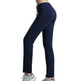 thumbnail image 5 of Daiosportswear Women's Drawstring Tie Daily Leggings High Waist Workout Yoga Pants Navy M(M), 5 of 7