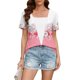 thumbnail image 2 of Camisetas de Manga Larga de las Mujeres Moda Impresa Cuello Redondo, Camisa de Poliéster Casual para Primavera Verano, 2 of 7
