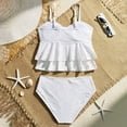 thumbnail image 5 of Wxirdiow Girls Bathing Suit Toddler Swimsuit Girl Two Piece Bathing Suit Ruffle Adjustable Straps Bikini Set Baby Summer Beach Swimwear White Size,10-11 Years, 5 of 7